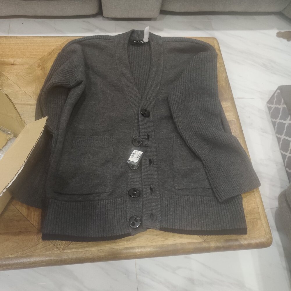 DSQUARED  Oversized Cardigan Size S Wool Blend Heavyweight V-Neck $1766.00